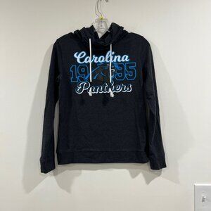 1995 Women's Carolina Panthers Wrapped-Up Hoodie, Black, Small